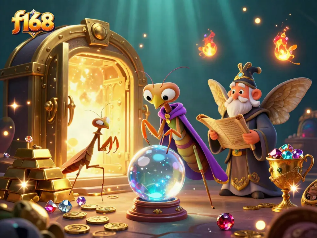 Experience thrilling gameplay with f168's captivating characters and golden treasures in a casino fantasy.