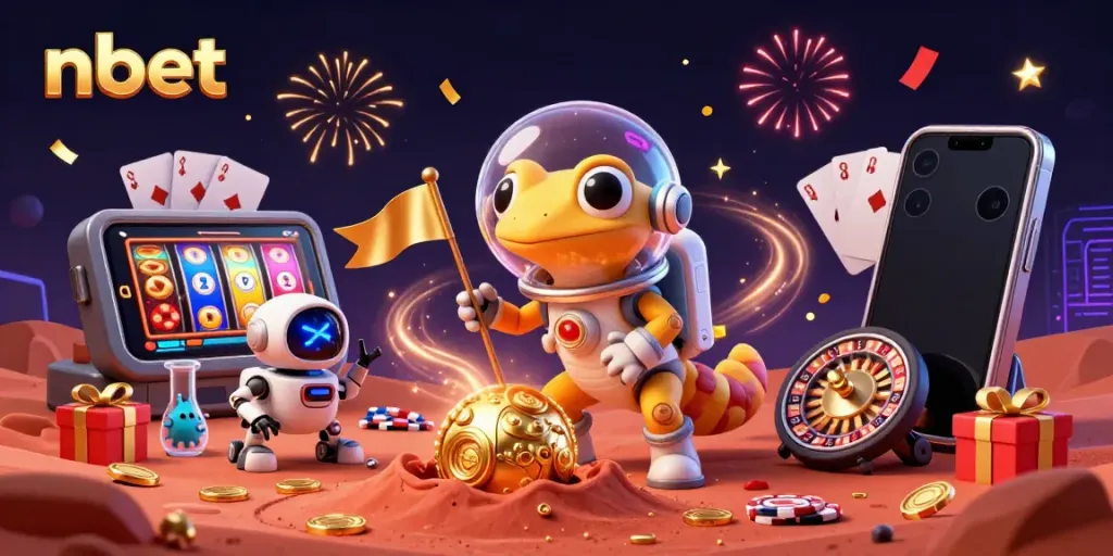 Engage with nbet's Mars-themed casino adventure featuring vibrant slots and exciting game elements.