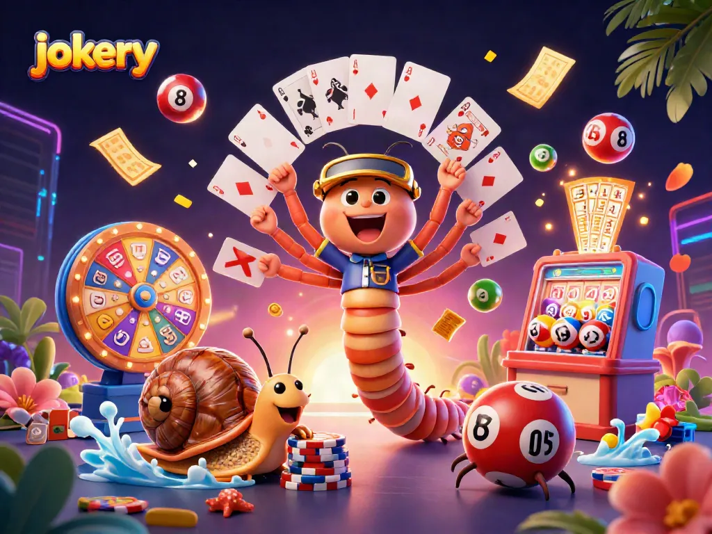 Engage in jokery tactics with a vibrant casino scene featuring animated characters and lively gameplay elements.