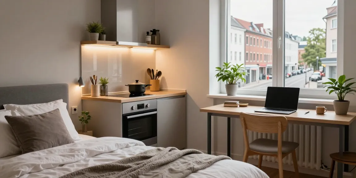 Gemütliches Monteurzimmer Hannover mit modernem Mobiliar und kompletter Ausstattung für geschäftliche Aufenthalte.