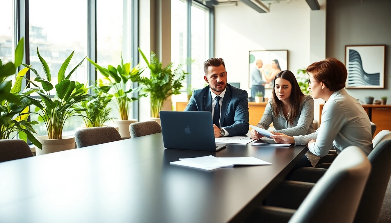 Headhunter Ingenieure beraten in modernem Büro mit lebendiger Atmosphäre.