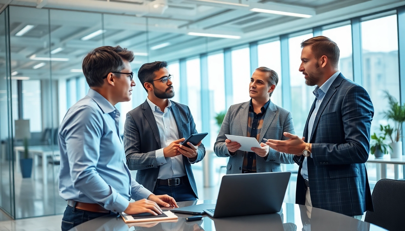 Headhunter Ingenieure discussing career opportunities in a modern office environment
