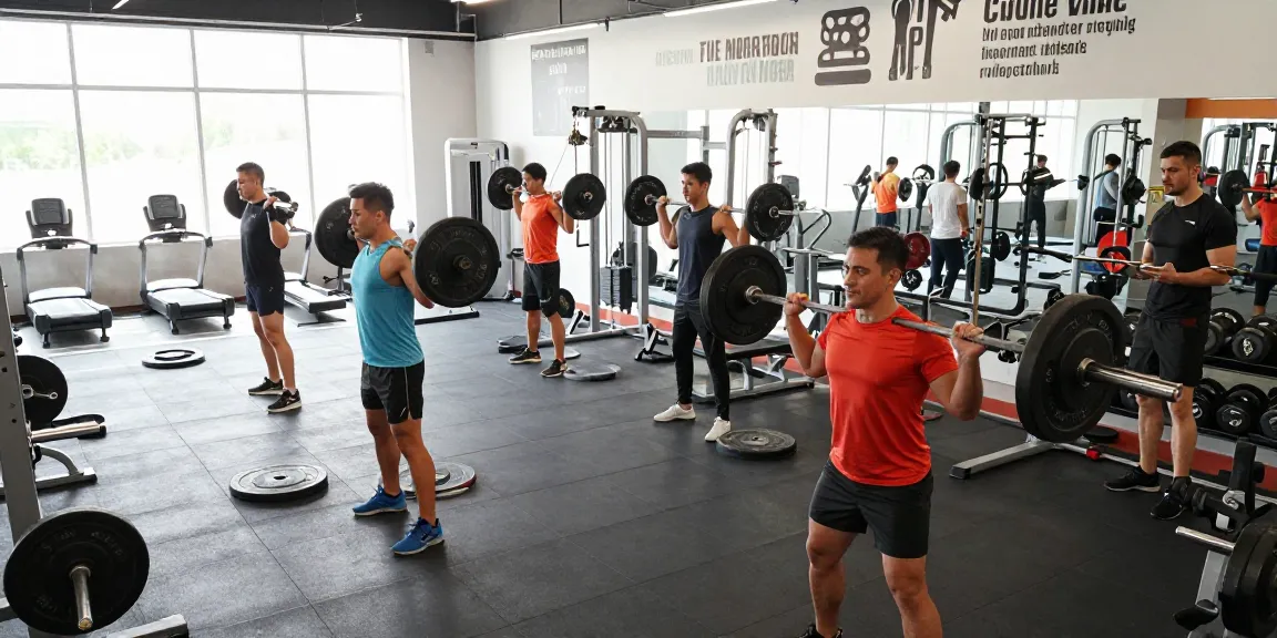 Selliza Shop - Aktive Bodybuilder im modernen Fitnessstudio beim Training mit Gewichten.