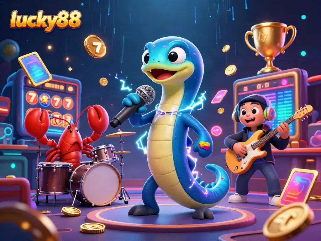 Experience thrilling gameplay at lucky88 with a dynamic underwater casino scene featuring unique characters.