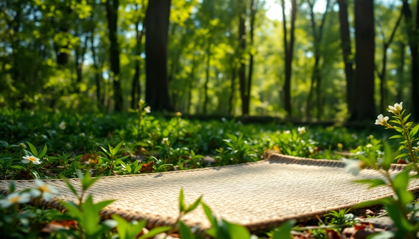 Nagermatte flatly displayed on a forest floor surrounded by greenery, highlighting its eco-friendly features.
